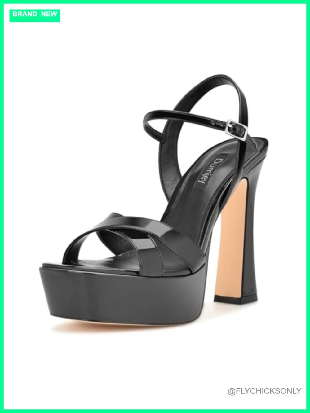 Platform Heels Chunky High Heel Sandals with Ankle Strap Faux Leather